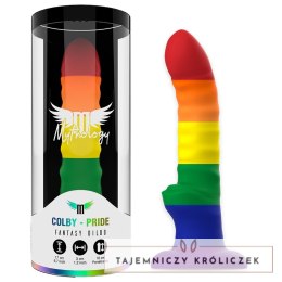 Mythology Colby Pride M - silikonowy model anatomiczny z przyssawką, tęczowy MYTHOLOGY FANTASY