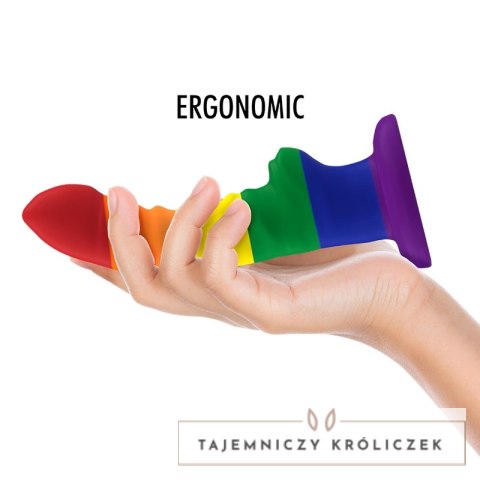 Mythology Colby Pride M - silikonowy model anatomiczny z przyssawką, tęczowy MYTHOLOGY FANTASY