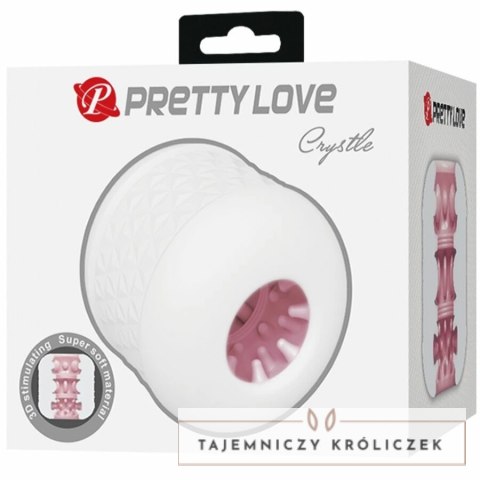 Pretty Love Crystle - Biała maszyna intymna dwustronna TPE PRETTY LOVE