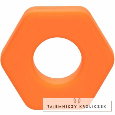 CalExotics Alpha Prolong Sexagon silikonowy pierścień pomarańczowy 2 cm CALEXOTICS