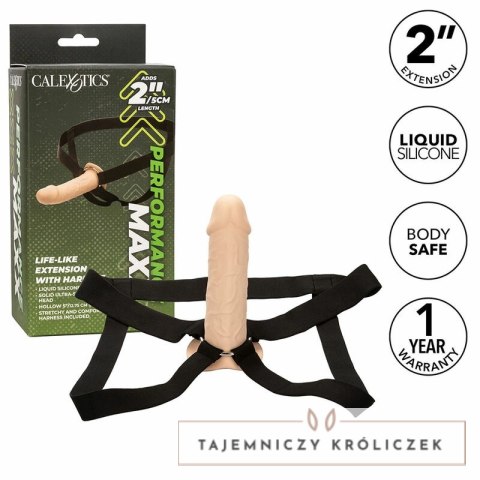 CalExotics Performance Maxx przedłużenie z uprzężą jasna skora 17,25 cm CALEXOTICS