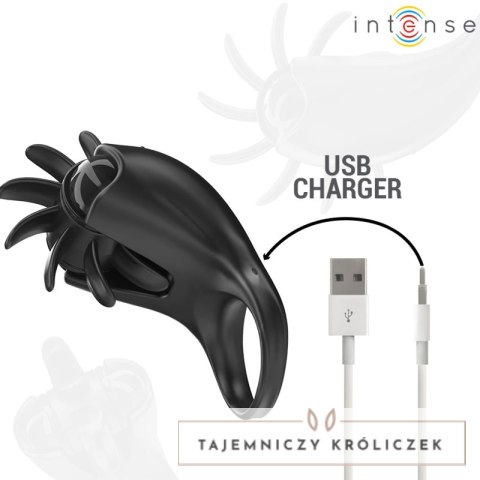 INTENSE Mabel Pierścień Wibracyjny 10 Trybow Stymulator Czarny USB INTENSE