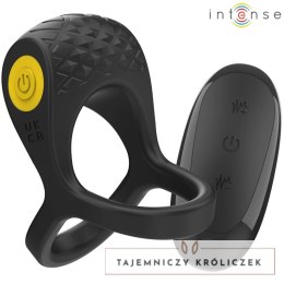 Intense Alex czarny podwojny pierścień wibracyjny z pilotem, 10 trybow INTENSE