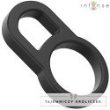 Intense Bobby podwojny silikonowy pierścień anatomiczny czarny 8 cm INTENSE