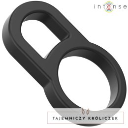 Intense Bobby podwojny silikonowy pierścień anatomiczny czarny 8 cm INTENSE