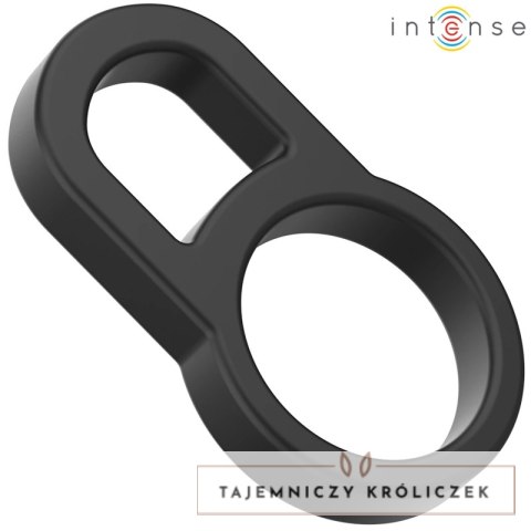 Intense Bobby podwojny silikonowy pierścień anatomiczny czarny 8 cm INTENSE