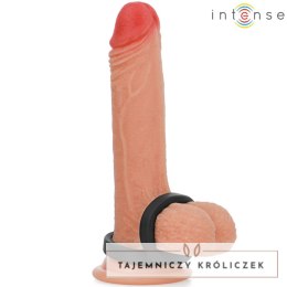 Intense Bobby podwojny silikonowy pierścień anatomiczny czarny 8 cm INTENSE