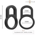 Intense Bobby podwojny silikonowy pierścień anatomiczny czarny 8 cm INTENSE