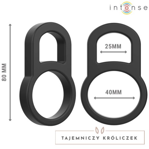 Intense Bobby podwojny silikonowy pierścień anatomiczny czarny 8 cm INTENSE