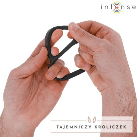 Intense Bobby podwojny silikonowy pierścień anatomiczny czarny 8 cm INTENSE