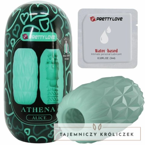 Pretty Love Athena Egg Stroker turkusowy TPR kompaktowy model PRETTY LOVE