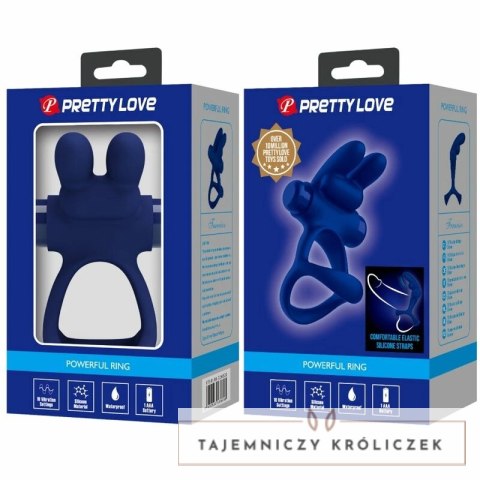 Pretty Love Francisco podwojny pierścień wibracyjny krolik niebieski silikon PRETTY LOVE