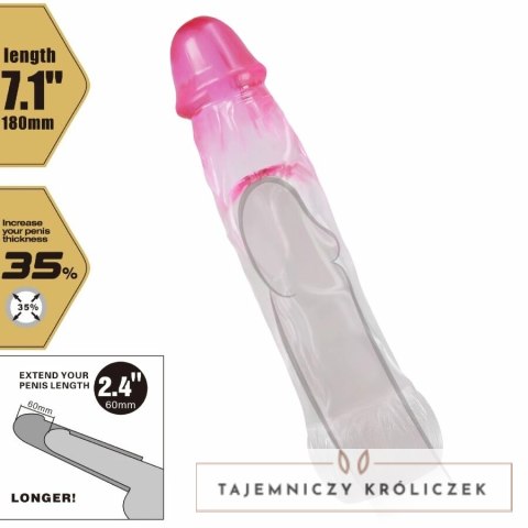 Pretty Love Neron rękaw anatomiczny powiększający 6 cm rożowy TPR PRETTY LOVE