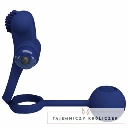 Pretty Love Remington - podwojny pierścień wibracyjny z niebieską wtyczką, silikonowy PRETTY LOVE