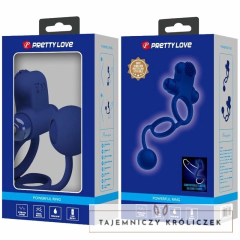 Pretty Love Remington - podwojny pierścień wibracyjny z niebieską wtyczką, silikonowy PRETTY LOVE