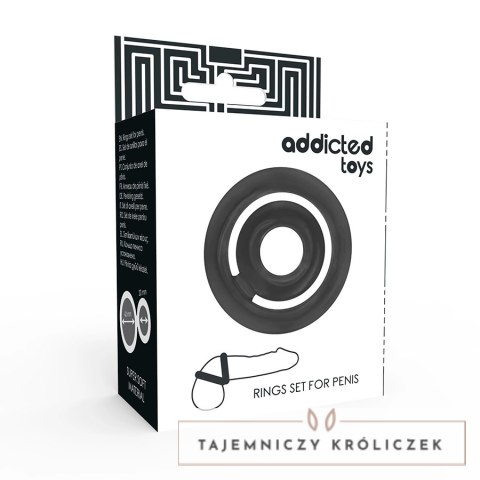 Addicted Toys Potenz C-Ring czarny - podwojny pierścień silikonowy ADDICTED