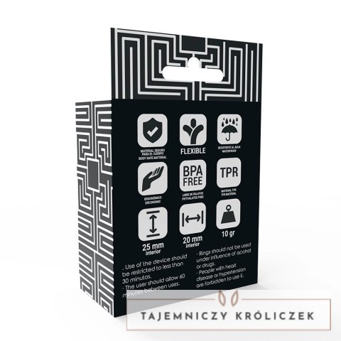 Addicted Toys Zestaw 3 Anatomicznych Pierścieni Czarny - Silikonowy ADDICTED