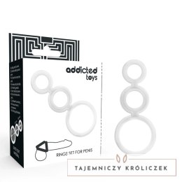 Addicted Toys Zestaw 3 Pierścieni Anatomicznych Transparentnych ADDICTED