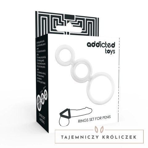 Addicted Toys Zestaw 3 Pierścieni Anatomicznych Transparentnych ADDICTED