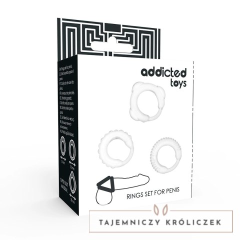 Addicted Toys Zestaw 3 Pierścieni Elastycznych Transparentnych ADDICTED