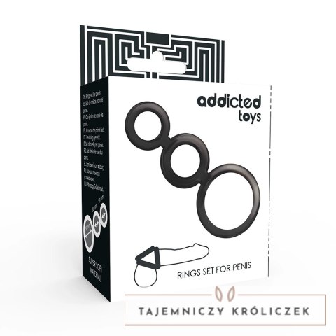 Addicted Toys Zestaw 3 Pierścieni Komfortowych Brązowy Silikon ADDICTED