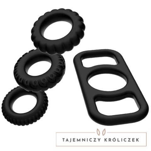 Addicted Toys Zestaw 4 Elastycznych Pierścieni Silikonowych Rożne Rozmiary ADDICTED