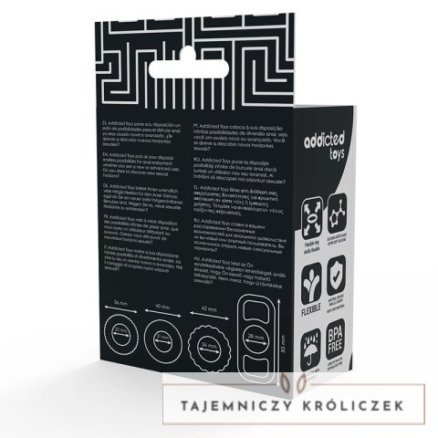 Addicted Toys Zestaw 4 Elastycznych Pierścieni Silikonowych Rożne Rozmiary ADDICTED
