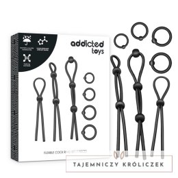 Addicted Toys Zestaw 7 Elastycznych Pierścieni Silikonowych Czarny ADDICTED