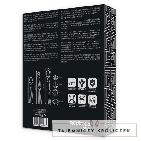 Addicted Toys Zestaw 7 Elastycznych Pierścieni Silikonowych Czarny ADDICTED
