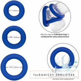 CalExotics Admiral zestaw anatomicznych pierścieni silikonowych niebieski CALEXOTICS