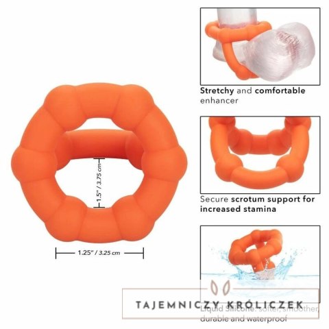 CalExotics Alpha All Star Ring podwojny silikonowy pomarańczowy CALEXOTICS