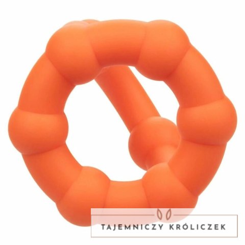 CalExotics Alpha All Star Ring podwojny silikonowy pomarańczowy CALEXOTICS