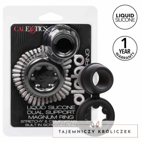 CalExotics Alpha Dual Magnum czarny - podwojny pierścień silikonowy CALEXOTICS