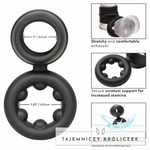 CalExotics Alpha Dual Magnum czarny - podwojny pierścień silikonowy CALEXOTICS