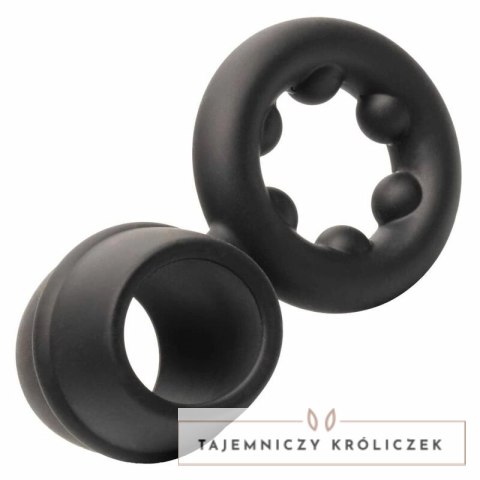 CalExotics Alpha Dual Magnum czarny - podwojny pierścień silikonowy CALEXOTICS
