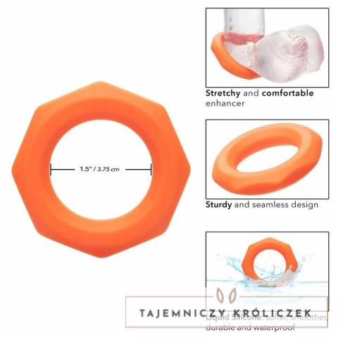 CalExotics Alpha Sexagon Ring silikonowy pomarańczowy elastyczny CALEXOTICS