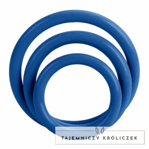 CalExotics Tri-Rings silikonowe pierścienie 3 rozmiary niebieskie CALEXOTICS