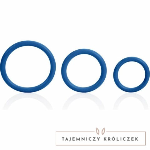 CalExotics Tri-Rings silikonowe pierścienie 3 rozmiary niebieskie CALEXOTICS