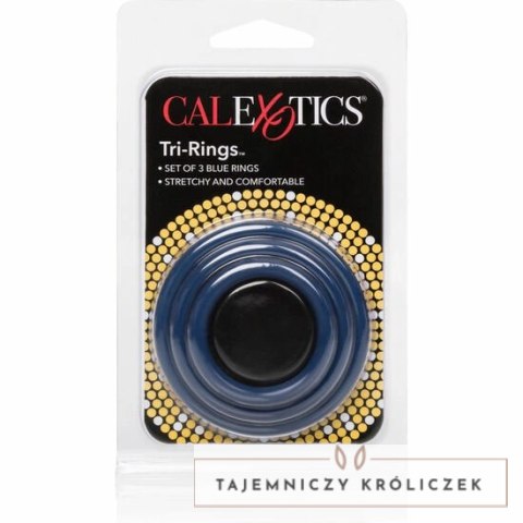 CalExotics Tri-Rings silikonowe pierścienie 3 rozmiary niebieskie CALEXOTICS