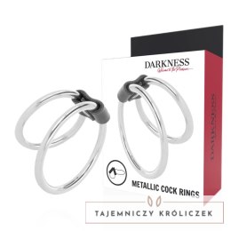 Darkness Metalowy Podwojny Pierścień Regulowany 5 cm i 3,8 cm DARKNESS