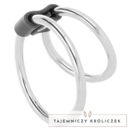 Darkness Metalowy Podwojny Pierścień Regulowany 5 cm i 3,8 cm DARKNESS
