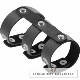 Darkness Skorzany Regulowany Podwojny Pierścień Intymny Czarny DARKNESS