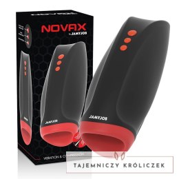JAMYJOB Novax - urządzenie intymne z wibracjami i systemem kompresji, czarne JAMYJOB