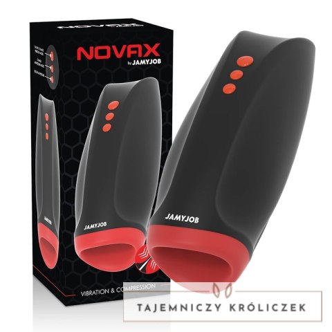 JAMYJOB Novax - urządzenie intymne z wibracjami i systemem kompresji, czarne JAMYJOB