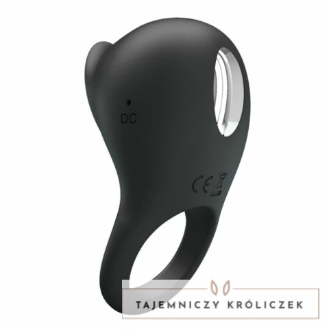 Pretty Love Licking Ring - silikonowy pierścień wibrujący USB czarny PRETTY LOVE