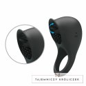 Pretty Love Licking Ring - silikonowy pierścień wibrujący USB czarny PRETTY LOVE