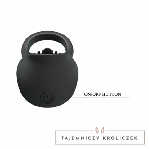 Pretty Love Licking Ring - silikonowy pierścień wibrujący USB czarny PRETTY LOVE