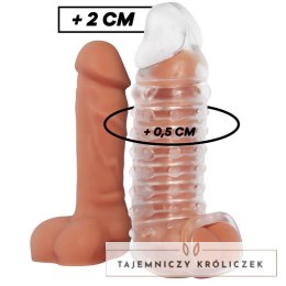 VirilXL V11 - Transparentny anatomiczny rękaw intymny z uchwytem, 13,5 cm VIRILXL