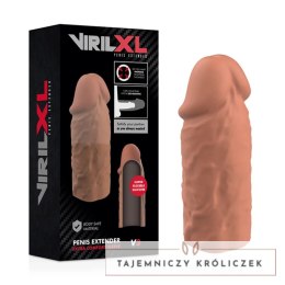 VirilXL V3 brązowy rękaw silikonowy wydłużający, dopasowywany 8,5 cm VIRILXL
