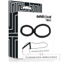 Addicted Toys Zestaw Regulowanych Pierścieni Intymnych z Silikonu, Czarny ADDICTED